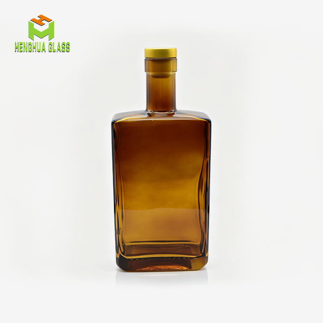 Flat Glass Rum Bottle